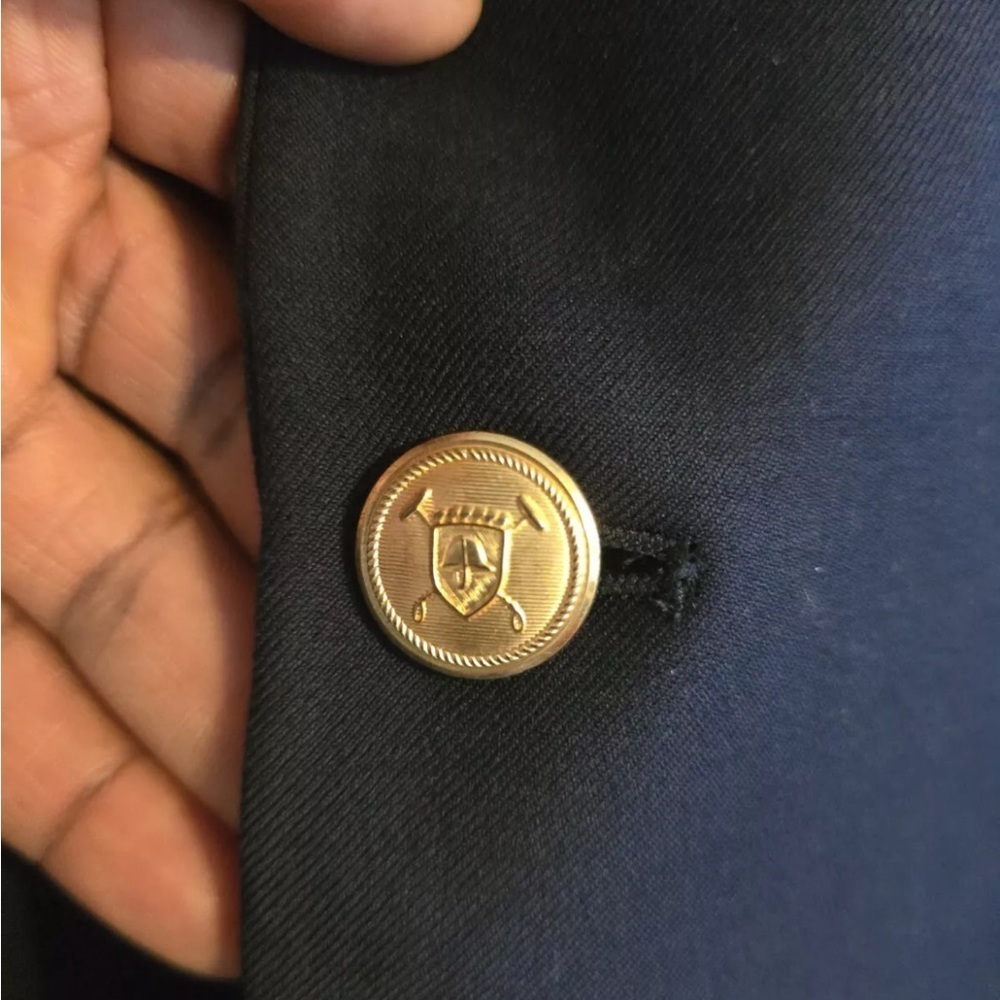 Lauren Ralph Lauren Sports Coat Men 44L Navy Blue Wool Gold Button Career - Picture 6 of 15